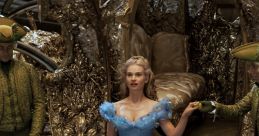 Cinderella in a dazzling blue ball gown, stepping from her ornate carriage, embodying fairy tale elegance and magic.