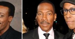 Eddie Murphy and Arsenio Hall pose together in stylish suits, highlighting their iconic friendship and comedy legacy.