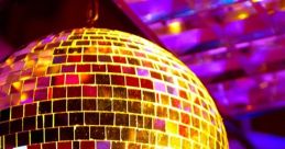 Shimmering disco ball reflecting vibrant lights, capturing the essence of a lively disco atmosphere and party vibe.