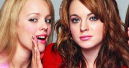 Regina George and Cady Heron share a moment in a fun scene from "Mean Girls," capturing teenage drama and friendship.