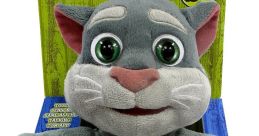 Talking Tom plush toy with interactive features, designed for kids aged 3 and up, encourages playful learning and fun conversation.