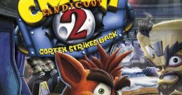 Crash Bandicoot 2: Cortex Strikes Back cover art featuring Crash in a vibrant, adventure-filled gaming world.