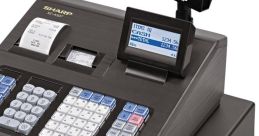 Sharp XE-A137 cash register with digital display, receipt printer, and cash drawer for efficient retail transactions.