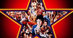 Boogie Nights movie poster featuring a star design with a collage of characters and vibrant colors highlighting 1970s cinema.