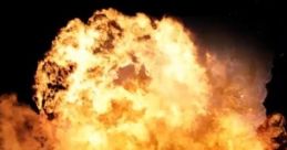 Explosive fireball visual effect with vibrant flames and smoke against a dark background, perfect for fire-explosions FX.