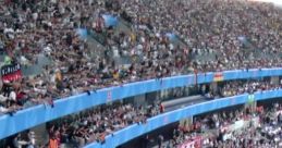 Vibrant crowd filling a stadium, showcasing enthusiastic audience engagement during a live sports event.