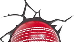 Red cricket ball breaking through a wall, symbolizing the impact and excitement of cricket gameplay. Perfect for Cricket FX enthusiasts.