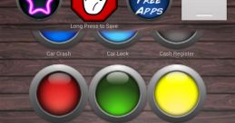 Colorful buttons for fun sound effects like car crash, claps, and crying baby in a user-friendly interface.