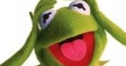 Kermit the Frog with a joyful expression, hands on his head, showcasing his playful personality and iconic green color.