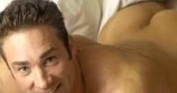 Smiling man with a muscular build lying on a bed, showcasing a tattoo and exuding confidence, embodying Gachi Pack charm.