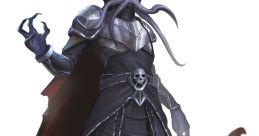 Eldritch wizard with tentacled face, wearing dark robes and a skull belt, perfect for DnD adventures and campaigns.