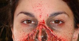 Realistic Halloween horror makeup featuring gruesome skull effects and blood for a chilling transformation. Perfect for costumes!