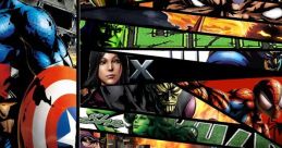 Dynamic collage of iconic superheroes and characters from MvC3, showcasing colorful action-packed artwork and vibrant designs.