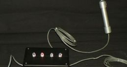 Game show buzzer system with three buttons, a microphone, and LED lights for fast-paced quiz gameplay.