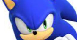 Blue anthropomorphic character with spikes, confidently posing with fists, embodying speed and energy in a gaming context.