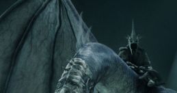 Nazgul on a monstrous winged beast, embodying dark power and fear, led by the formidable Witch King of Angmar.