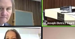 Virtual hearing at St. Joseph District Court featuring Judge Jeffrey Middleton and participants, including Josh Edgington.