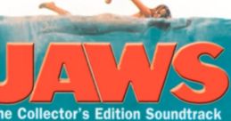 Cover art for the Jaws Collector's Edition soundtrack featuring a shark and swimmer, iconic horror film music.