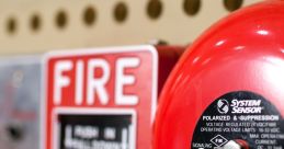 Red fire alarm and pull station on a perforated board, essential for safety and emergency response systems.