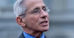 Dr. Fauci speaks passionately at a press conference, addressing key public health issues with microphones in front of him.