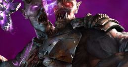 Fierce dual-headed monster from Killer Instinct, showcasing menacing features and a vivid purple background.