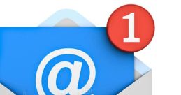 Blue email envelope with a notification icon highlighting one new email alert. Ideal for email notifications context.