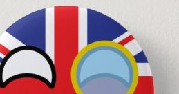 Stylish badge featuring a playful design with the UK flag and fun cartoon elements, perfect for trending humor in the UK.