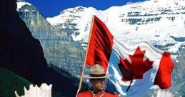 Canada's humor shines with a Mountie on a moose, celebrating Canadian pride and playful heroes.