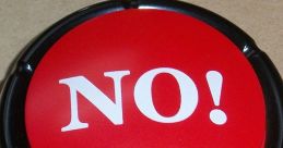 Red "NO!" button with black base, perfect for adding humor and decisiveness to any discussion or decision-making process.