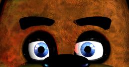 Freddy Fazbear with a textured brown face, blue eyes, and a wide smile, representing the iconic character from Five Nights at Freddy's.