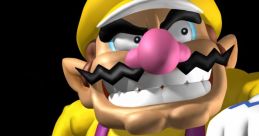 Wario in a determined pose, showcasing his signature yellow cap and mischievous expression, ready for a challenge.