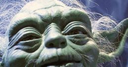 Yoda, the wise Jedi Master, with green skin, large ears, and a thoughtful expression, embodying sage wisdom in Star Wars.