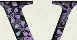 Decorative letter "V" with floral purple pattern on a textured background, perfect for typography and design inspiration.