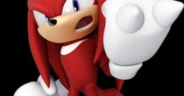 Knuckles the Echidna striking a dynamic pose, showcasing his iconic red appearance and powerful fists.