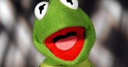 Kermit the Frog, iconic green puppet with a cheerful expression, famous for his role in The Muppets and singing "Rainbow Connection.