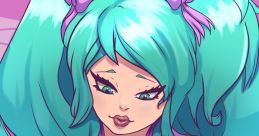 Playful anime character with turquoise hair and a microphone, embodying vibrant NSFW themes from MagicalMysticVA.