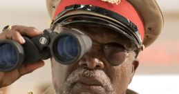 Detective in military uniform using binoculars, intensifying the suspense in a gripping murder mystery storyline.