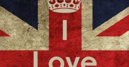 Design featuring the Union Jack with text expressing love for the British accent, showcasing national pride.