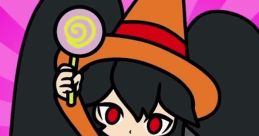 Ashley from WarioWare Gold, wearing a witch costume and holding a lollipop, showcases her iconic playful design.