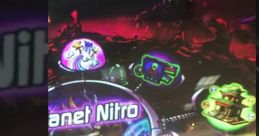 Planet Nitro game screen displaying character voices and level selection for Lord Nitro in Nicktoons Nitro arcade.