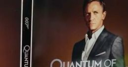 Cover art for 'Quantum of Solace' featuring 007 in an iconic suit, highlighting the film's sleek design and style.