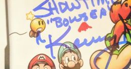 Autographed cover art featuring Mario and Luigi from "Bowser's Inside Story," celebrating character voices and nostalgia.