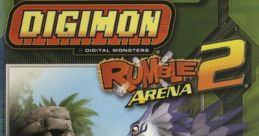 Palmon battles against other Digimon in Digimon Rumble Arena 2 on GameCube, showcasing vibrant graphics and action.