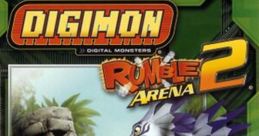 Patamon battles against a fierce enemy in Digimon Rumble Arena 2 on GameCube, showcasing thrilling character action.