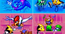 Colorful scenes from Ristar showcasing dynamic characters in various adventures on Sega Genesis and 32X. Fun and whimsical gameplay!