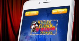 Killer Clown voice changer app interface showcasing tap to record feature for creative voice clips and effects.