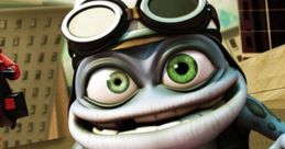 Crazy Frog, the animated character, stands confidently on a road, showcasing his playful and quirky personality.