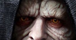 Close-up of Palpatine, featuring sinister facial expressions and hood, symbolizing ultimate dark power in Star Wars.