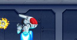 Turbo effects in Jetpack Joyride show a player dodging obstacles and collecting coins while navigating a futuristic setting.