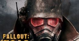 Mysterious character from Fallout: New Vegas, sporting a helmet and glowing red eyes, holding a revolver.